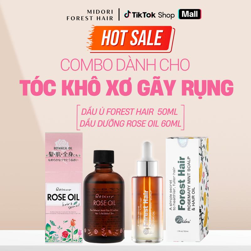   COMBO 2  Dầu Ủ Tóc Forest Hair Và Dầu Dưỡng Rose Oil 