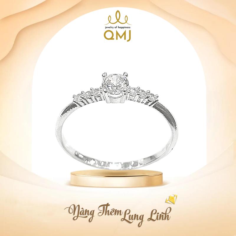 QMJ STORE - Q275 NHẪN NGỌC MINH CHÂU NỮ  cao cấp QMJ, thời trang phụ kiện trang sức bạc 925 cao cấp nhẫn bạc nữ