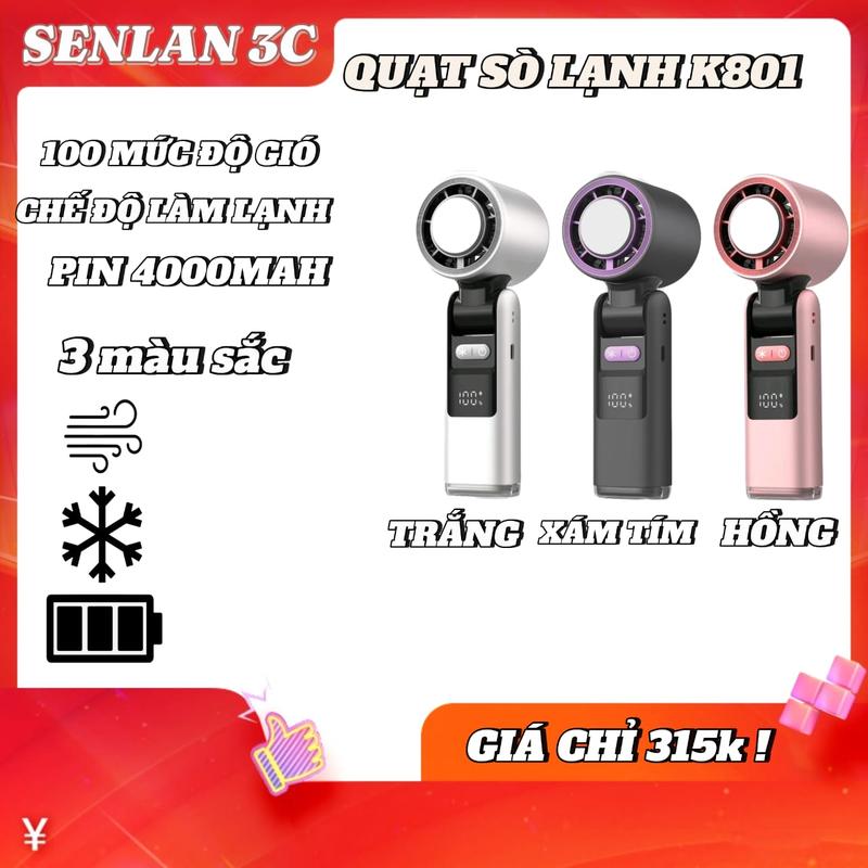 Quạt lạnh, Turbos Chilled Ice Sensation, Quạt siêu nhỏ, Tốc độ cao, Chạy bằng USB, Màn hình kỹ thuật số, Thích hợp cho du lịch Cắm trại ngoài trời, mini fan quat  100  cap  dog  io quạt  sò  lạnh  cầm  tay quạt  cầm  tay  có  sò  lạnh