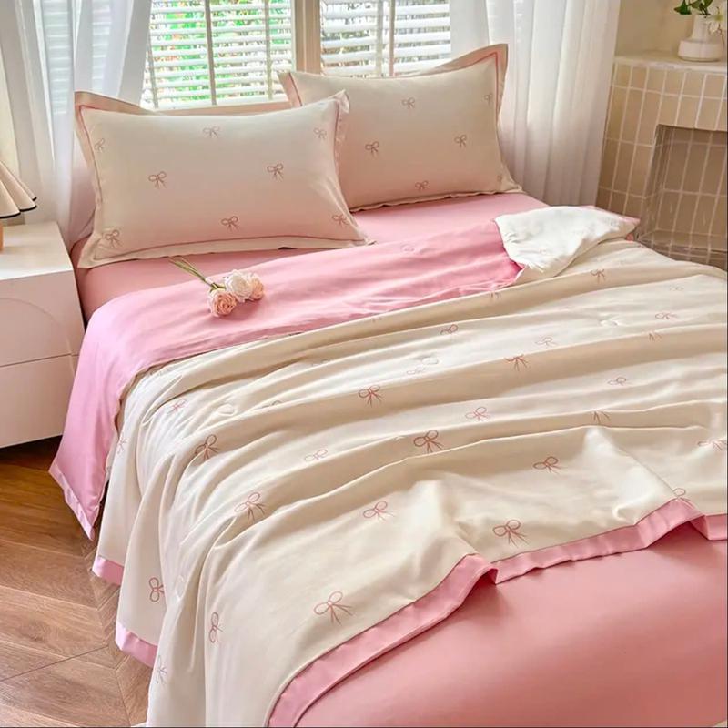TẶNG VỎ GỐI ÔM Bộ chăn ga gối LỤA THÁI 9D Tomato Bedding mềm mịn mát - chăn chần bông mỏng cho mùa hè ga giường và 2 vỏ gối nằm