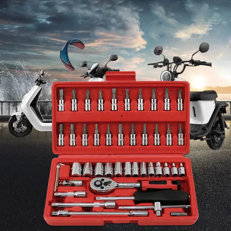Socket Wrench Pas Socket Set 1/4 Car Repair Tool 46 pcs Lengkap Socket 3