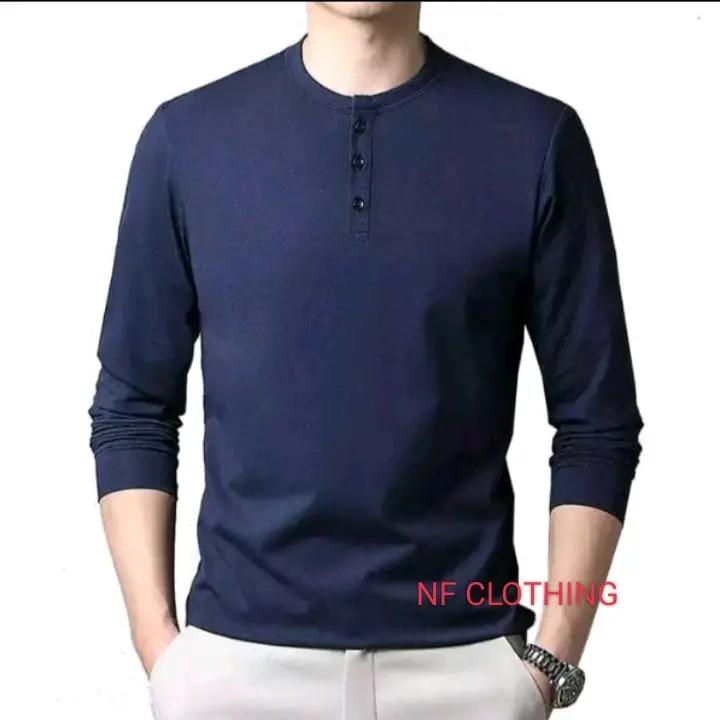 KAOS KANCING LENGAN PANJANG PRIA/KAOS KANCING PRIA/KAOS HENLEY POLOS