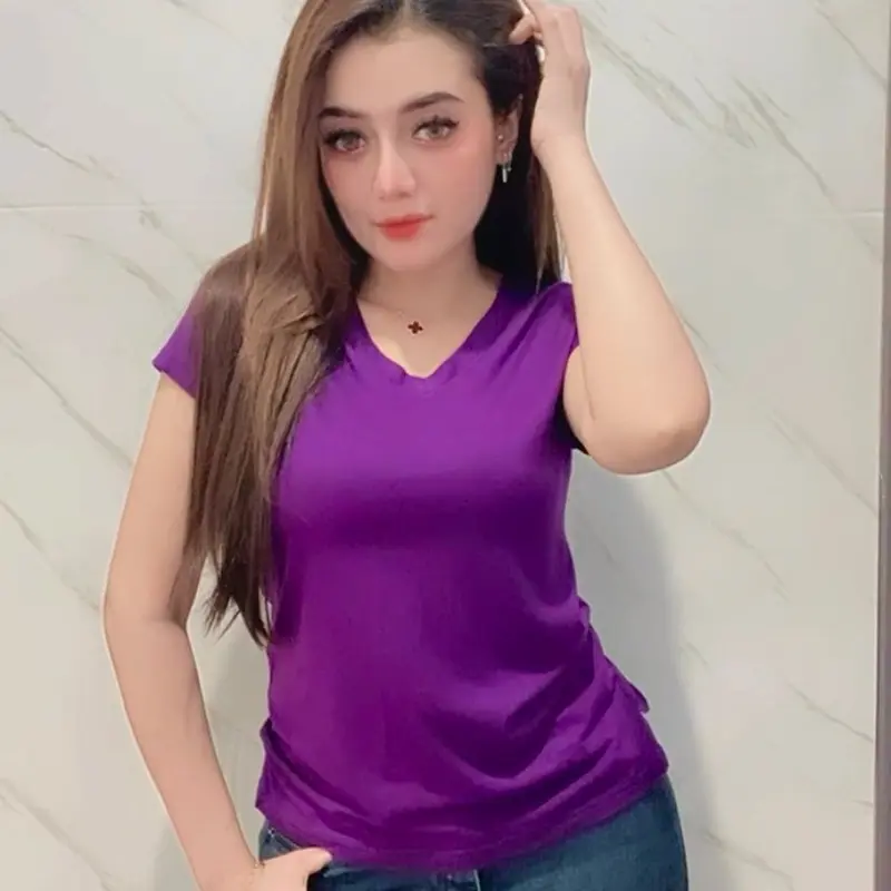Kaos Spandek V-Neck import bahan melar dan dingin 5