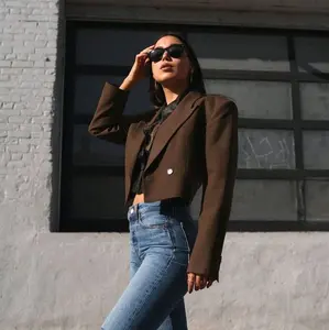 Blazer Crop Panjang Korean Style – Outer Wanita Murah Tapi Mewah