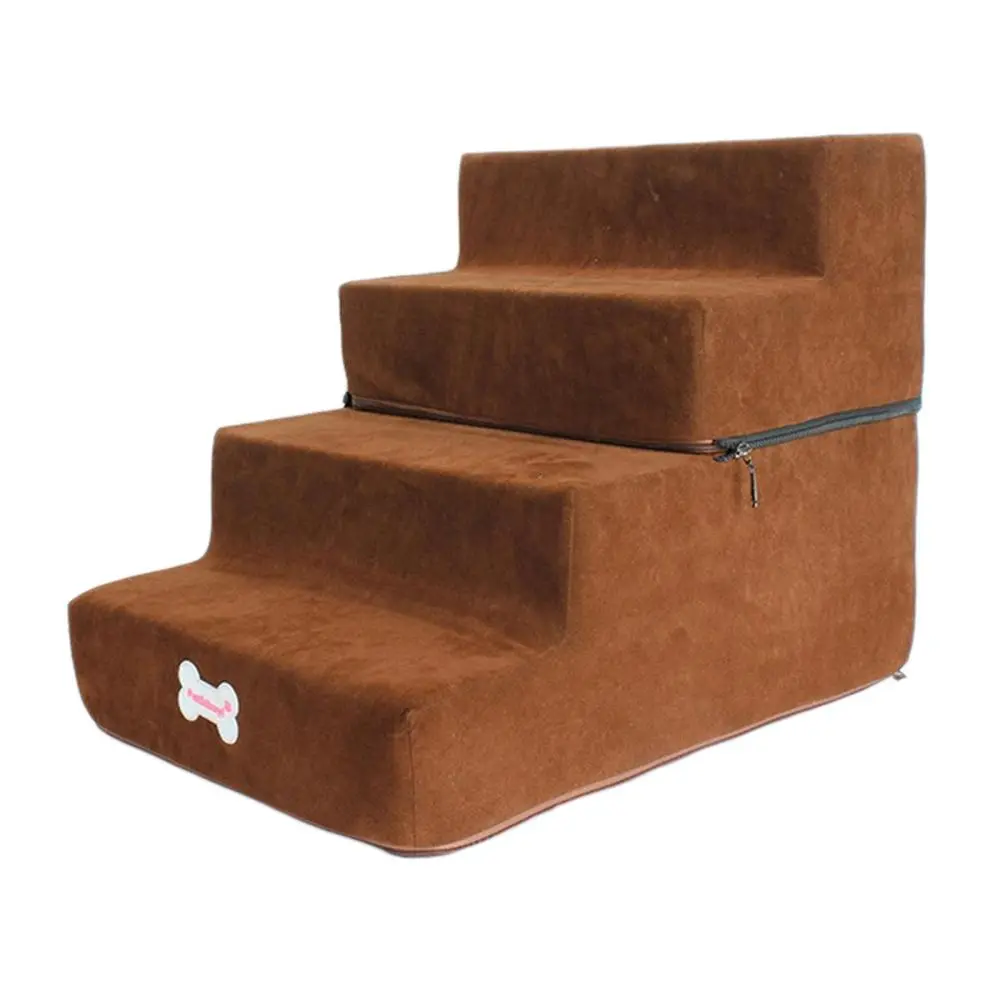 Portable Dog Steps Stair Dog Ramp Ladder Anti Slip Washable Cover Climbing Multifunctional Breathable Dog Stairs for Small Dogs Cats Couch