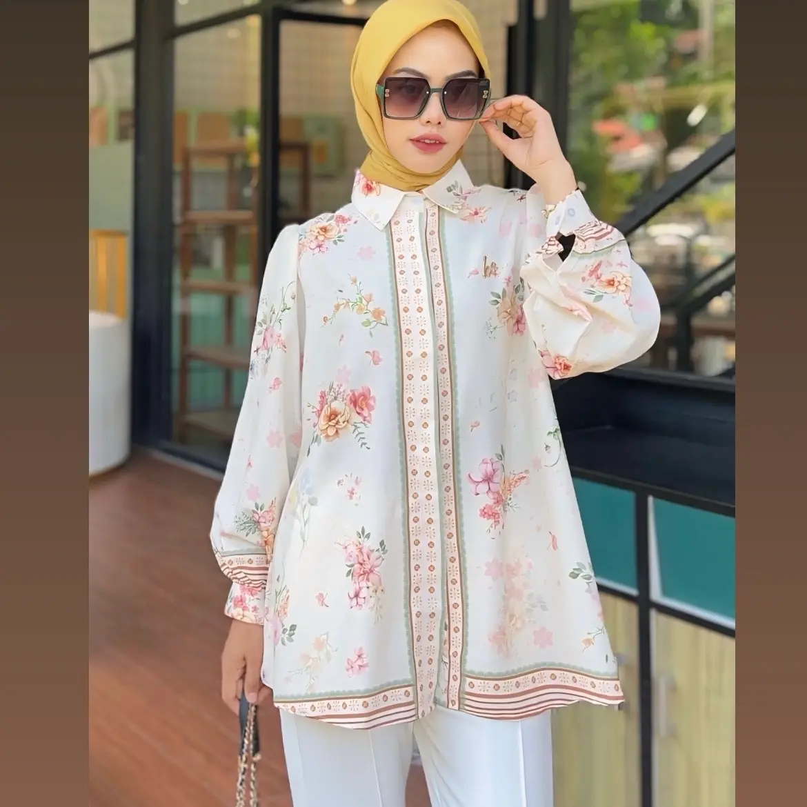 CherryStore KD00404 Atasan wanita lengan panjang Baju Formal
