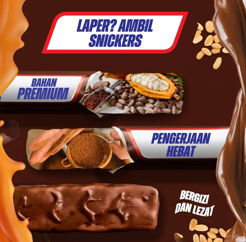 SNICKERS Peanut Original 51g - Cemilan - Coklat - Caramel 2