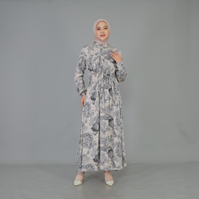 Carela Dress Gamis Rayon Pakaian Wanita Terbaru Kain Katun Mewah Nyaman 1