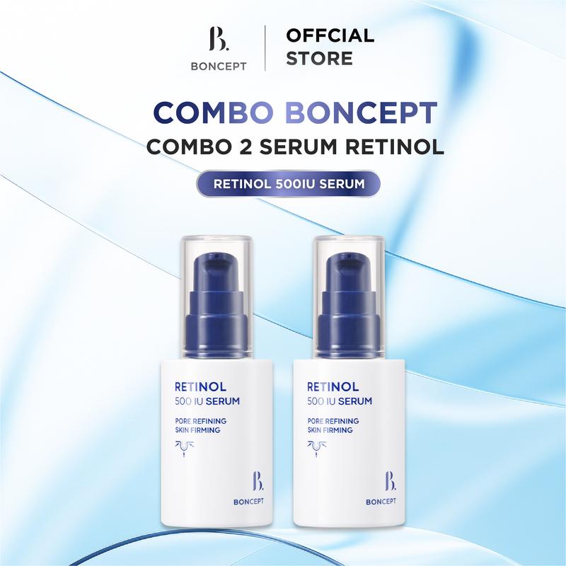 Combo 2 Serum Retinol Hỗ Trợ Se Khít Lỗ Chân Lông & Dưỡng Da Săn Chắc BONCEPT Retinol Serum 500IU - 30ml