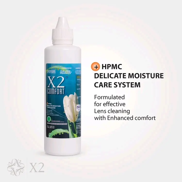 X2 Comfort Solutions / Air Softlens / Cairan Softlens / Pembersih Softlens 60ml - 120ml (Eye / Soflens / Lensa)