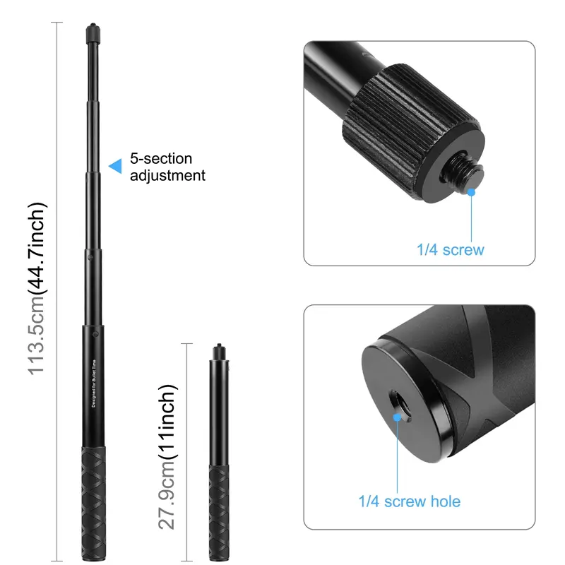 Giá đỡPULUZ cho tay lái xe máy và xe đạp, giá đỡ cố định, giá đỡ camera, bộ chuyển đổi với chân đế Monopod 2