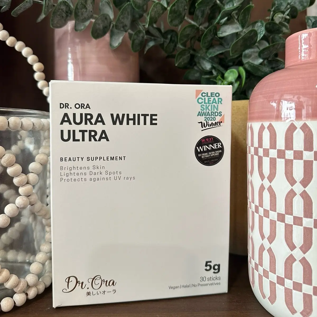 (New batch) DR. ORA Aura White Ultra HALAL Powder Supplement - 30 Sachets for Glowing Complexion brightening | Official Dr. Ora Distributor