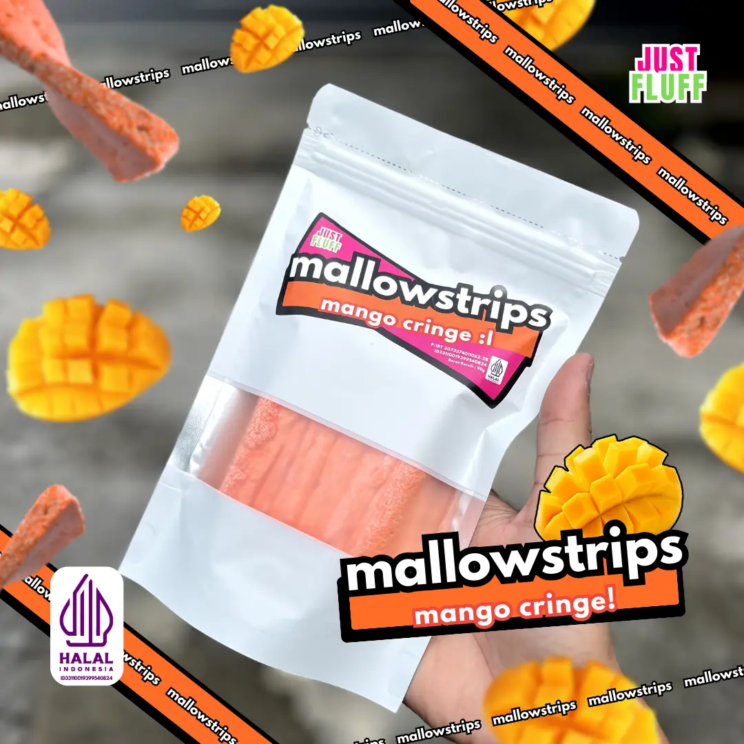 Mallow Strips MangoCringe JustFluff Marshmallow [HALAL] [1 PACK]