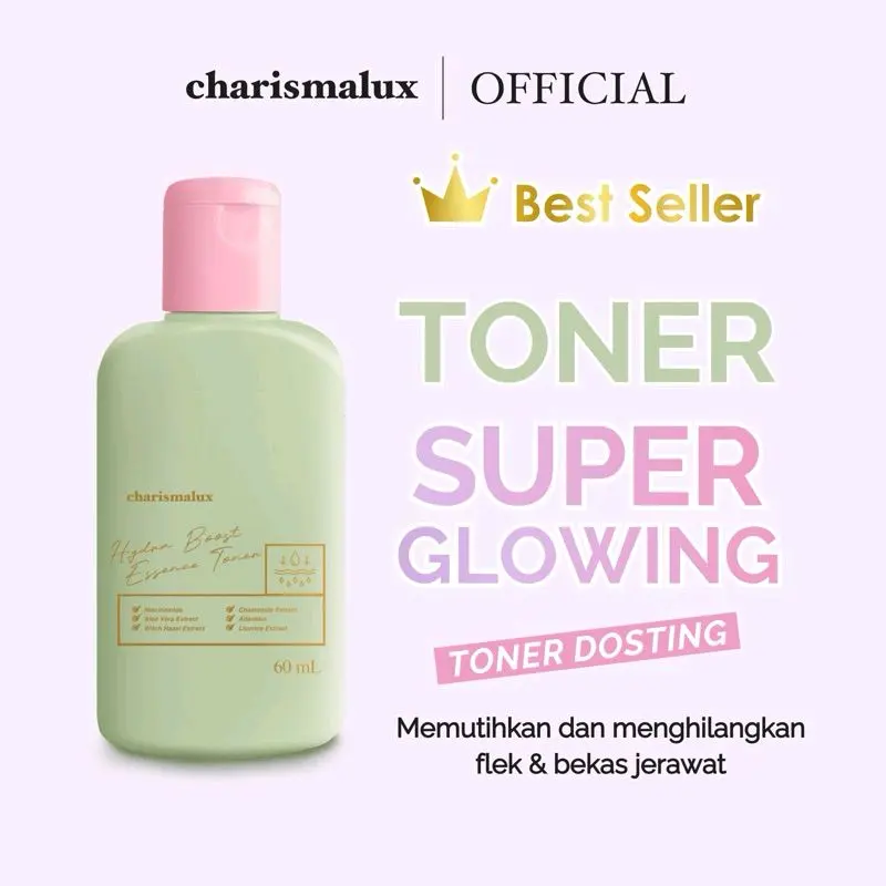 toner glow CHARISMALUX skincare wajah melembabkan kulit wajah