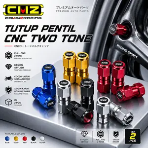 Tutup Pentil Ban Motor Mobil CNC | Two Tone CMZ Racing Universal