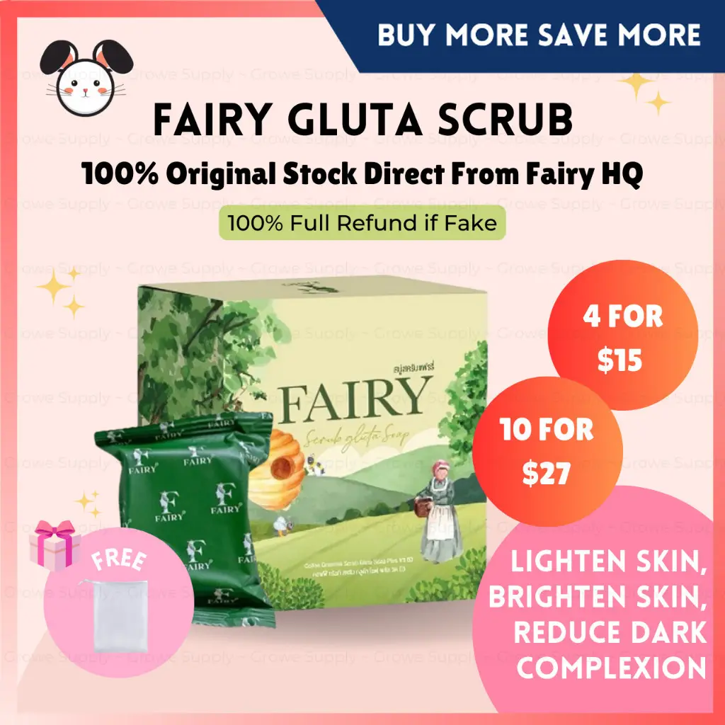 [SG INSTOCK] Certified Authentic from Fairy HQ Fairy Scrub Gluta Whitening Soap (60g) + Foaming Net