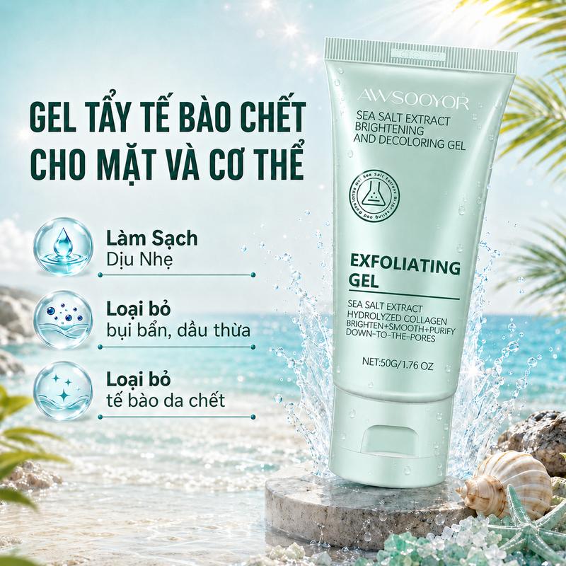 Gel Tẩy Tế Bào Chết Thảo Mộc 50g Cho Mặt & Cơ Thể Kiểm Soát Dầu Da Mịn Màng Phù…