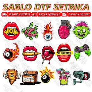 STIKER SABLON SETRIKA DTF LOGO 8-10 CM SABLON KAOS  LOGO