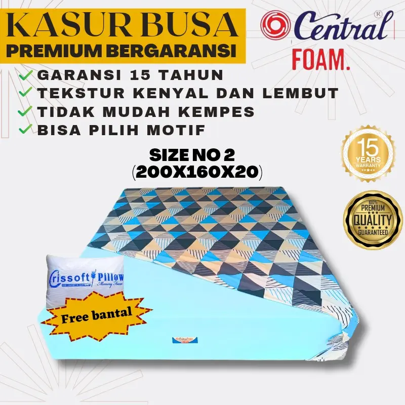(200x160x20) Kasur Busa Central foam No 2  Garansi Busa 10 Tahun  bonus bantal Mewah Tebal Furniture 0