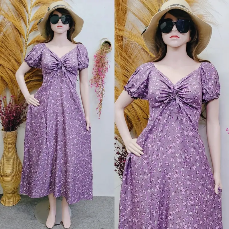 Dress Emilia Panjang Casual Rayon Bali Adem Lembut Nyaman
