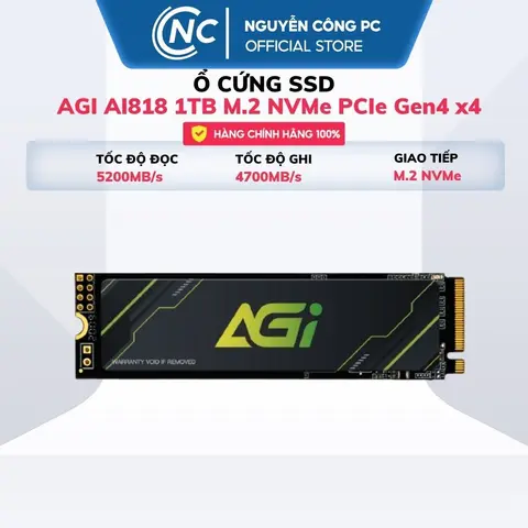 Ổ Cứng SSD AGI AI818 1TB M.2 NVMe PCIe Gen4 x4 - BH 60 tháng
