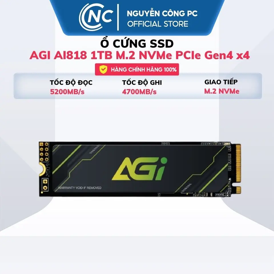 Ổ Cứng SSD AGI AI818 1TB M.2 NVMe PCIe Gen4 x4 - BH 60 tháng
