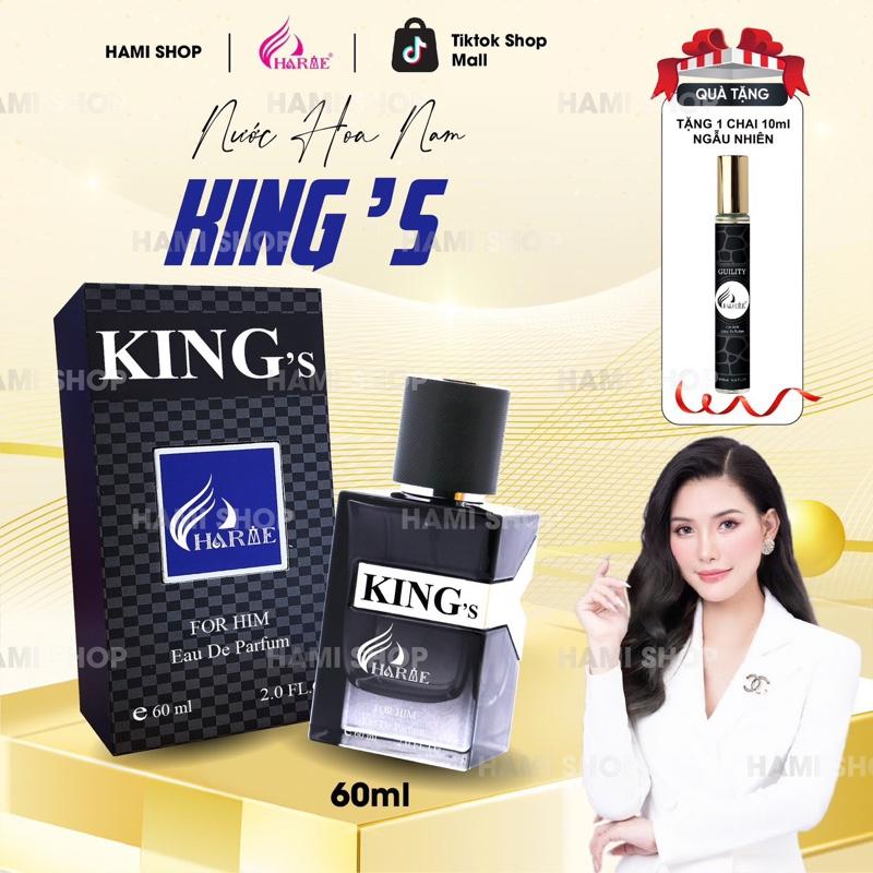  CHARME PERFUME Nước Hoa Nam KING's 60ml Tặng Kèm 10ml Hương Gỗ Hương Nam Tính Mạnh Mẽ Cá Tính 