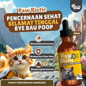 Golden Paw - Pawbiotic Vitamin Mengurangi Bau Kotoran Meningkatkan Sistem Pencernaan Kucing Anabul Premium