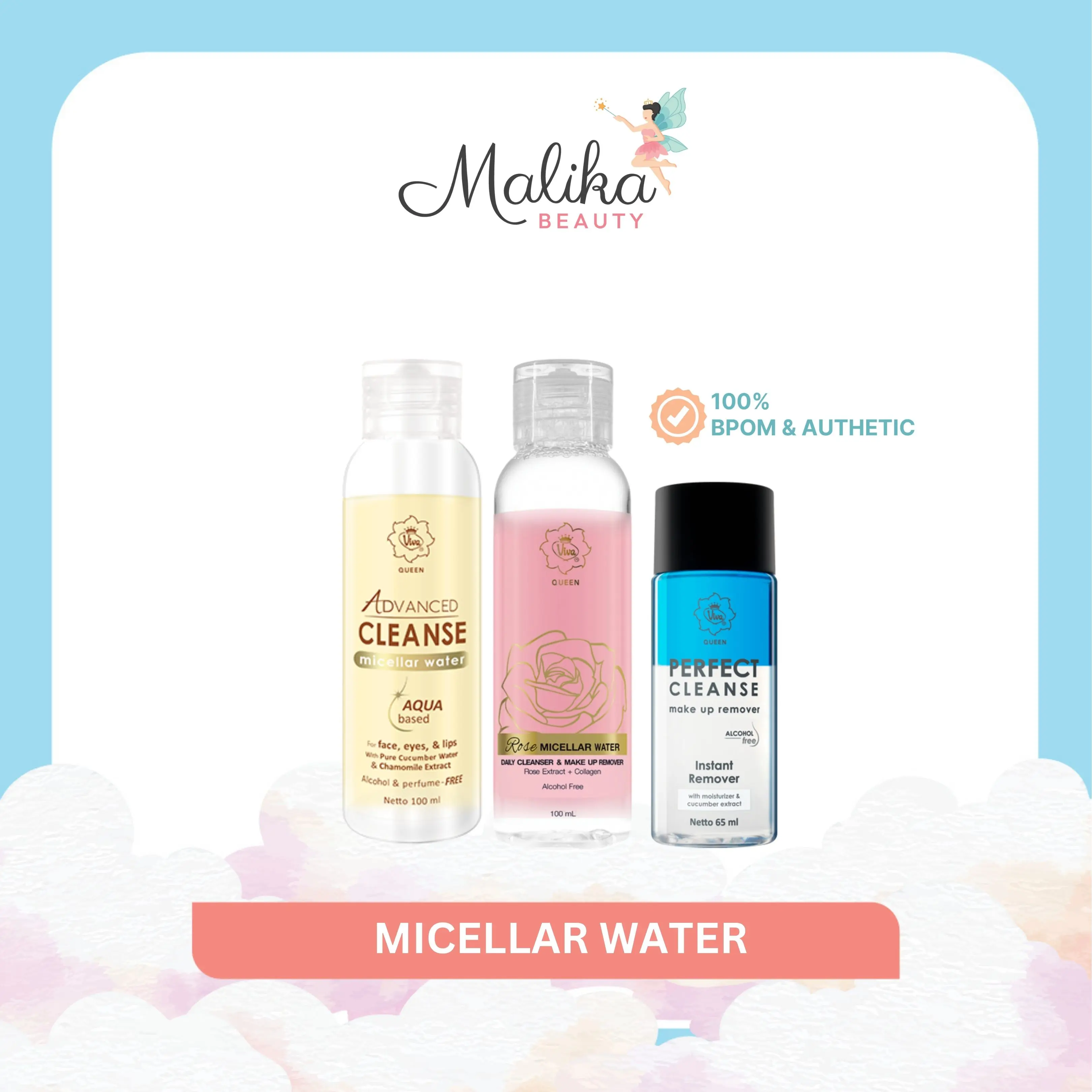 Malika Beauty | VIVA Micellar Water | Pembersih Make Up | Permbersih Wajah