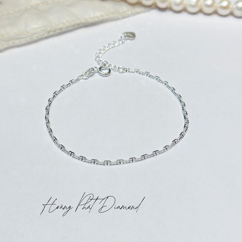 [ Hoàng Phát ] Phụ Kiện Lắc Tay Bạc Ý 925 Mắc Xích Chữ D Nhỏ 2li Kiểu Dáng Thời Trang Phù Hợp Cho Cả Nam Và Nữ (LT161 ) KHÔNG XI KIM