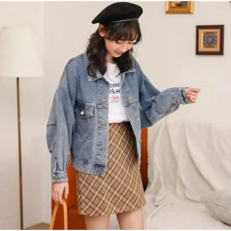 998-JAKET JEANS WANITA/JAKET OVERSIZE/JAKET JUMBO Denim Grey Jaket Tebal 6