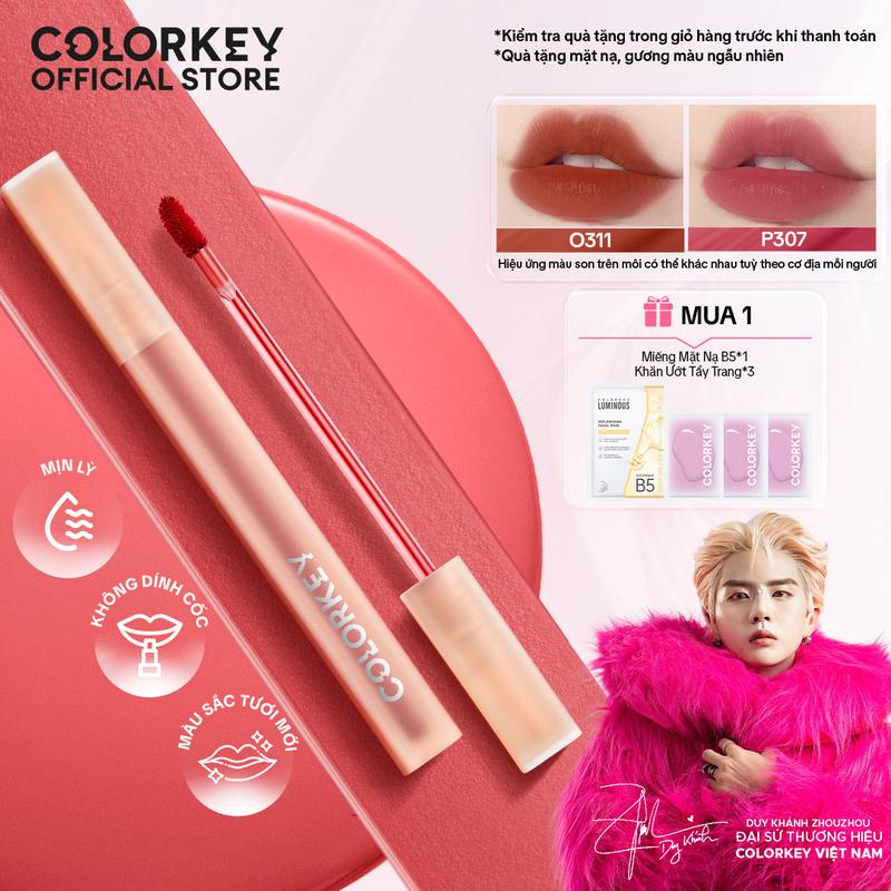 Son COLORKEY Watery Tint Bền Màu Lâu Trôi Không Dính Cốc Siêu Mịn Môi 1.8g