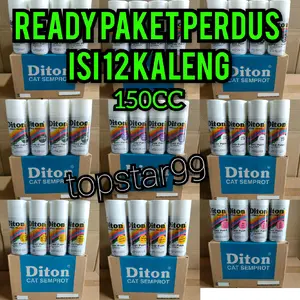 Pilok Diton 150CC Perdus Isi 12 Kaleng Ready Berbagai Varian Warna Glossy Metalik Mengkilap Pernis Clear 8540 Black Hitam 839 White Putih 840 Primer Kuas Epoxy 8020 Silver 836 Diton spray Paint 150CC