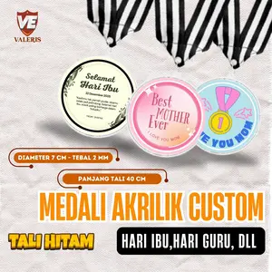 Medali Akrilik Custom Nama & Logo | Hari Guru | Penghargaan | Kado | Souvenir | Gift
