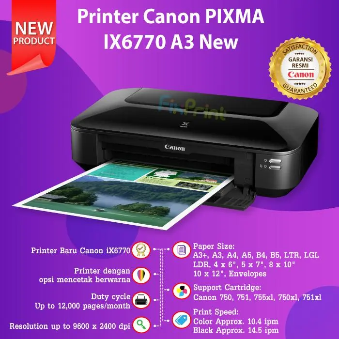 Printer Canon A3 PIXMA IX6770 IX6870 Cartridge Original CLI751 PGI750 Printer Garansi New