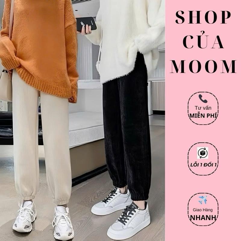 [Nhà Moom] Quần bầu len nhung bo gấu mùa Thu-Đông loại 1 dày dặn giữ ấm cho Mẹ Bầu