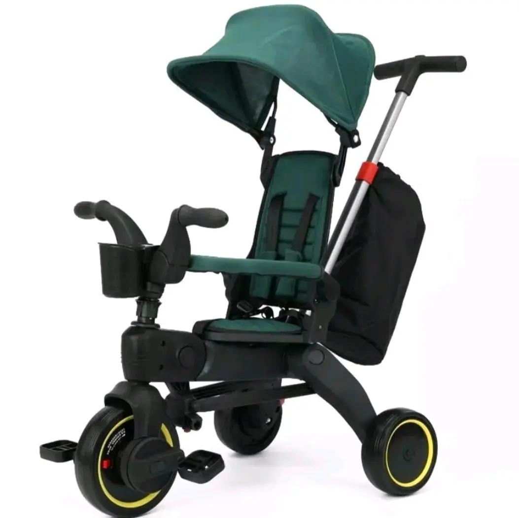 Qihu Sepeda Anak Roda 3 Tricicle Multi Pungsi Racing 4 In 1 Folfing Trike Bayi Stroller Dengan Ukuran