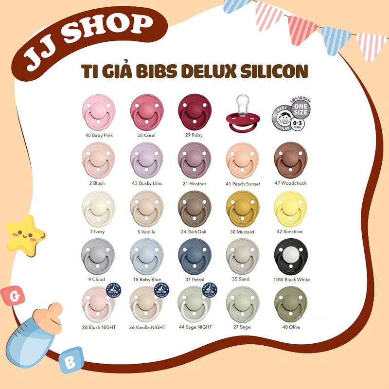  BIBS De Lux - Ti Giả Silicone Cao Cấp Cho Bé Từ 0-36 Tháng 