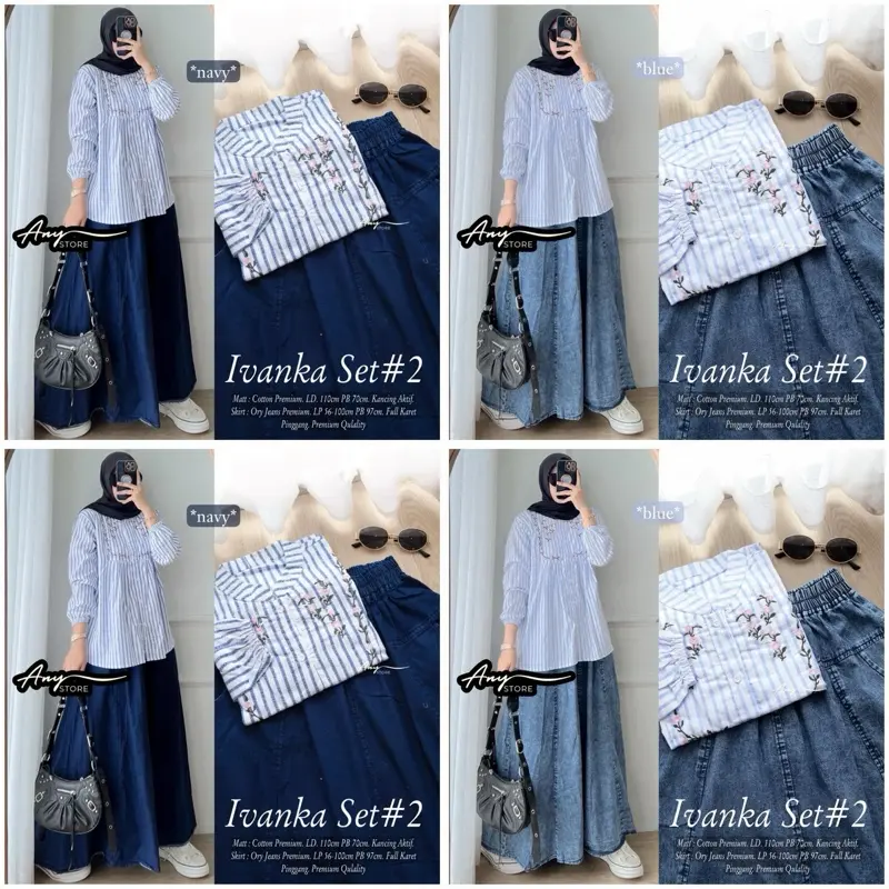 One Set Rok Blouse Salur Denim Series Selina Kiran Jelita Ivanka Herse 7