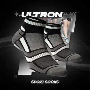 Kaos Kaki New Arrival Ultron Ankle Socks Grey Sport