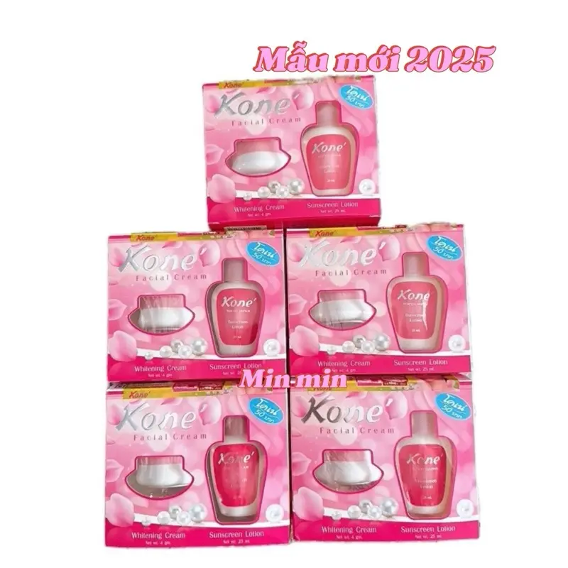 [combo 5 hộp] kem dưỡng da, hổ trợ da mụn, thâm sạm nám tàn nhang, Kone Thái Lan (1 sét gồm 1 kem dưỡng + 1 chai nước) 0