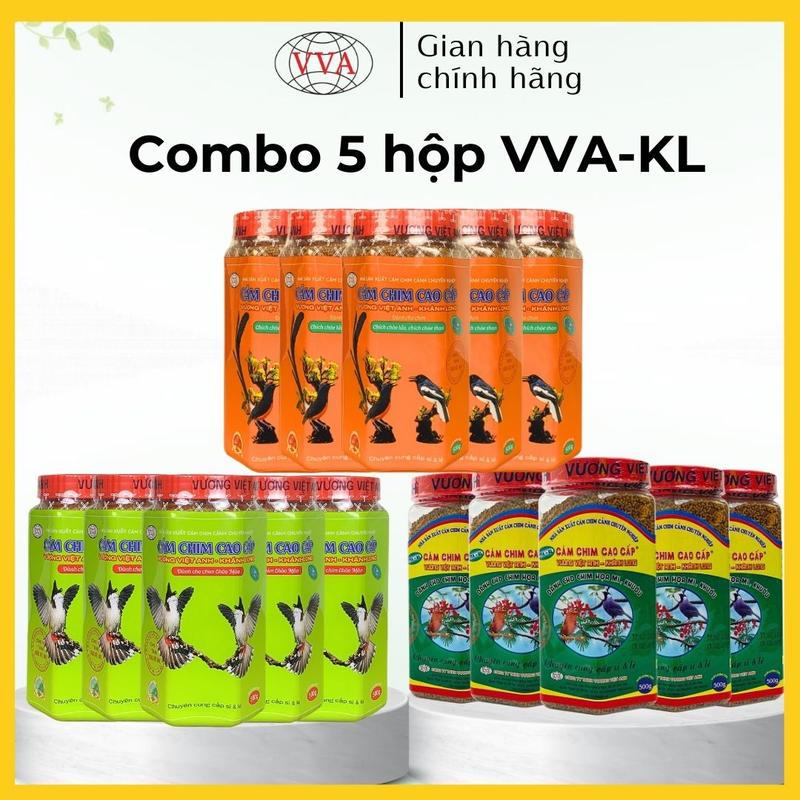 [COMBO 5 VVA-KL] Cám chim siêu cao cấp Vương Việt Anh - Khánh Long dành cho Chào Mào, Chích Chòe, Họa Mi - Hộp 500gr