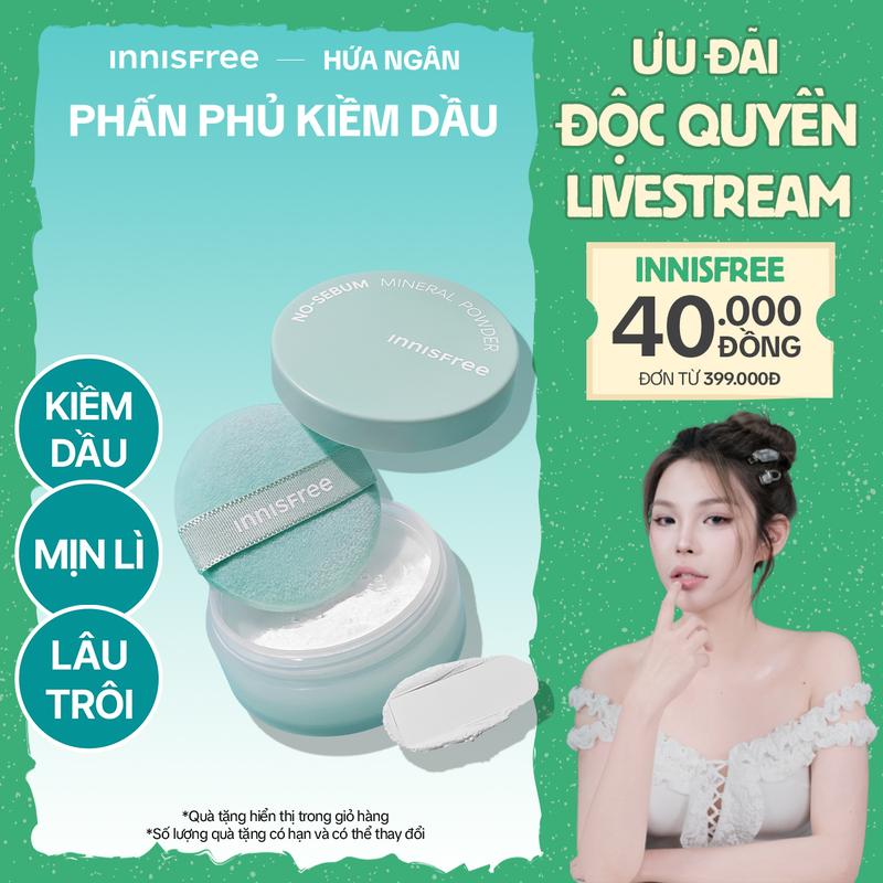 INNISFREE x HỨA NGÂN Phấn phủ kiềm dầu dạng bột INNISFREE No Sebum Mineral Powder 5g