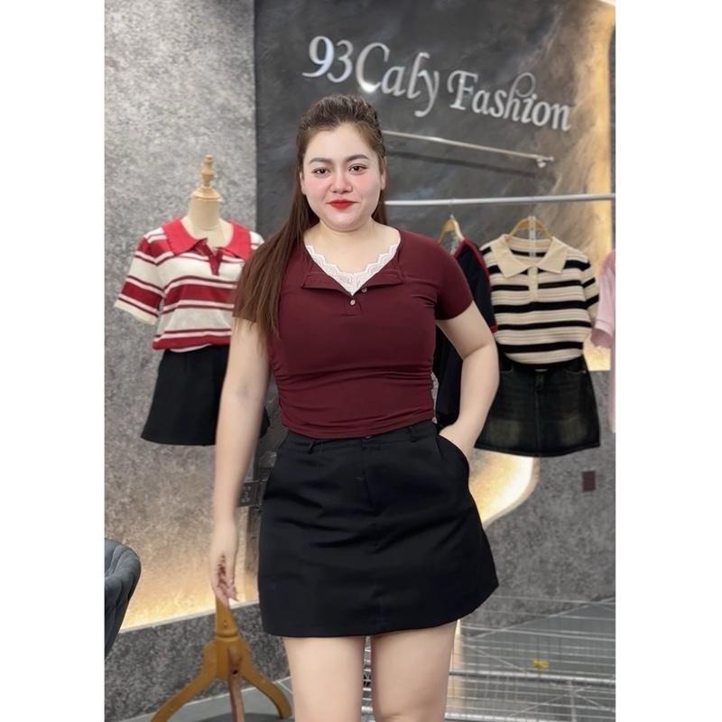  1576 MỚI BIGGSIZE Chân váy thô nữ dáng chữ A ngắn trơn chun sau basic 