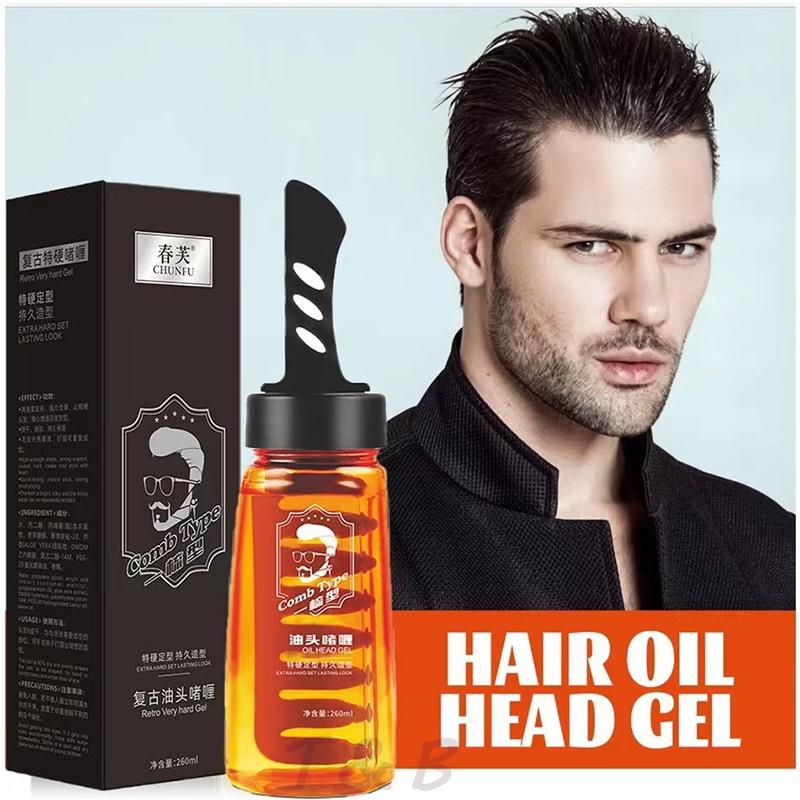 Hair Styling Gel With Comb - Long Lasting Fluffy Sculpting Wax For Men
