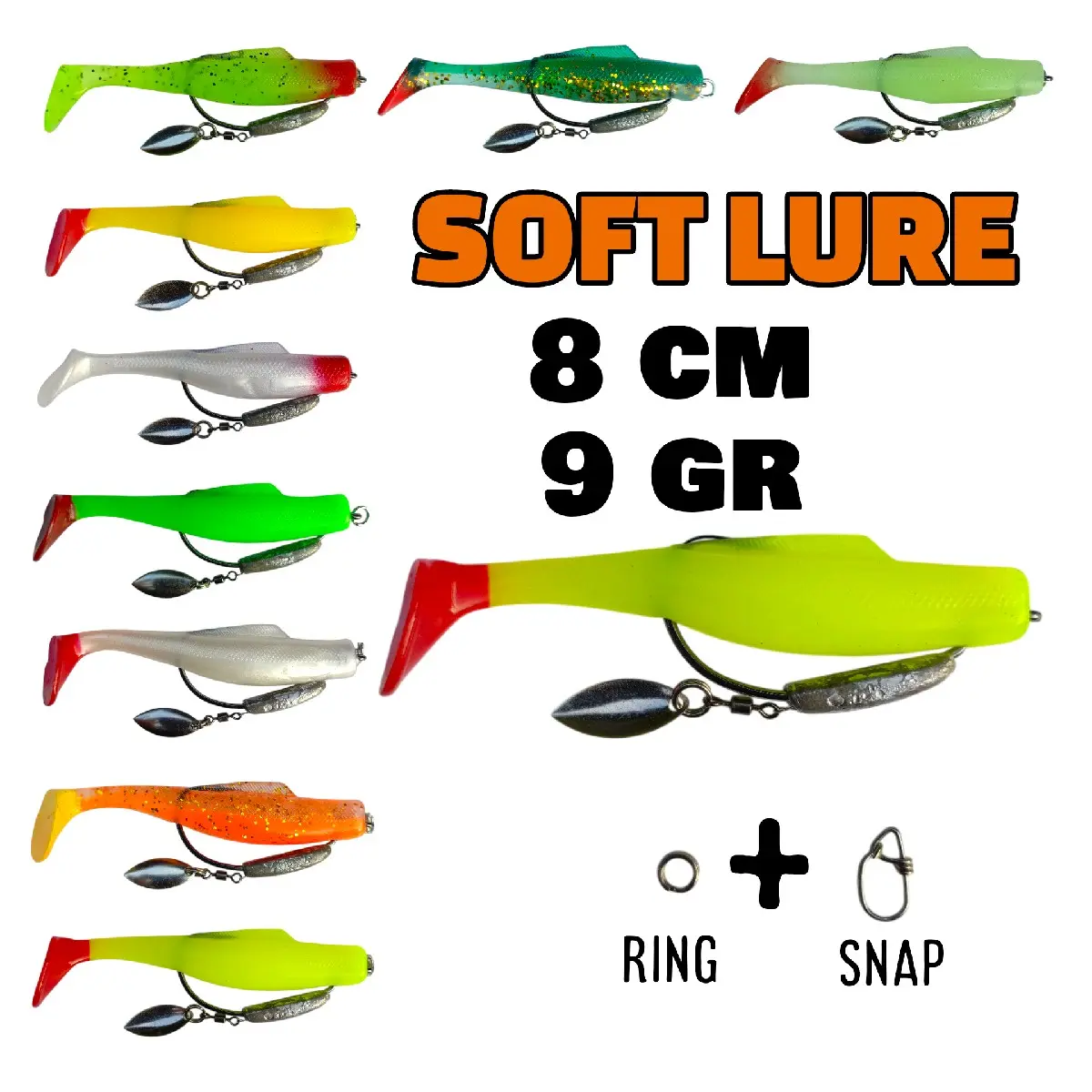 SOFT LURE 8cm Hook KENZI 1 pcs Umpan Casting Gabus