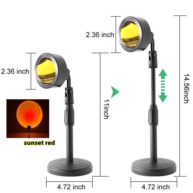Lampu Tidur Proyektor Led Motif Matahari Terbenam Warna Pelangi sunset lamp sun Color USB 4
