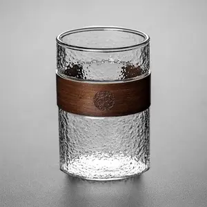 PAYGI Gelas Whisky Japanese Style Highball Glass Wood Sleeve 350ml - PG36