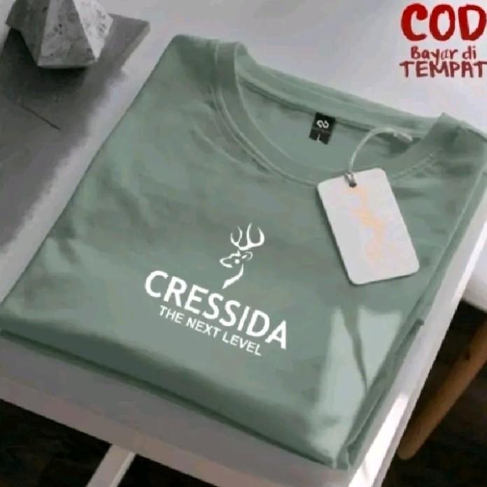 BISA COD.!! Kaos Distro Premium T-shirt Lengan Pendek Cr3ss1d4 Putih Pria Wanita Bahan Katun Combed 30s Keren Unisex Baju Oblong Santai Sablon Tebal Terbaru Dewasa 1