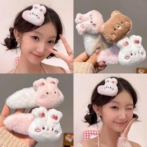 Kẹp Tóc Gấu Bông Kitty Loppy Capy Kẹp Tóc Nữ Lông Mềm Xinh Xắn Dễ Thương